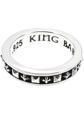KING BABY十字架铆钉联排戒指925银哥特摇滚潮流ins简约欧美叠戴