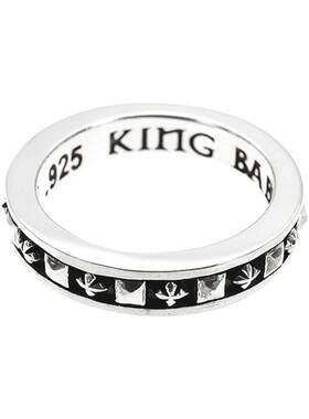 KING BABY十字架铆钉联排戒指925银哥特摇滚潮流ins简约欧美叠戴