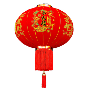 2026新款植绒大红灯笼春节过新年装饰户外大门口一对乔迁阳台挂饰