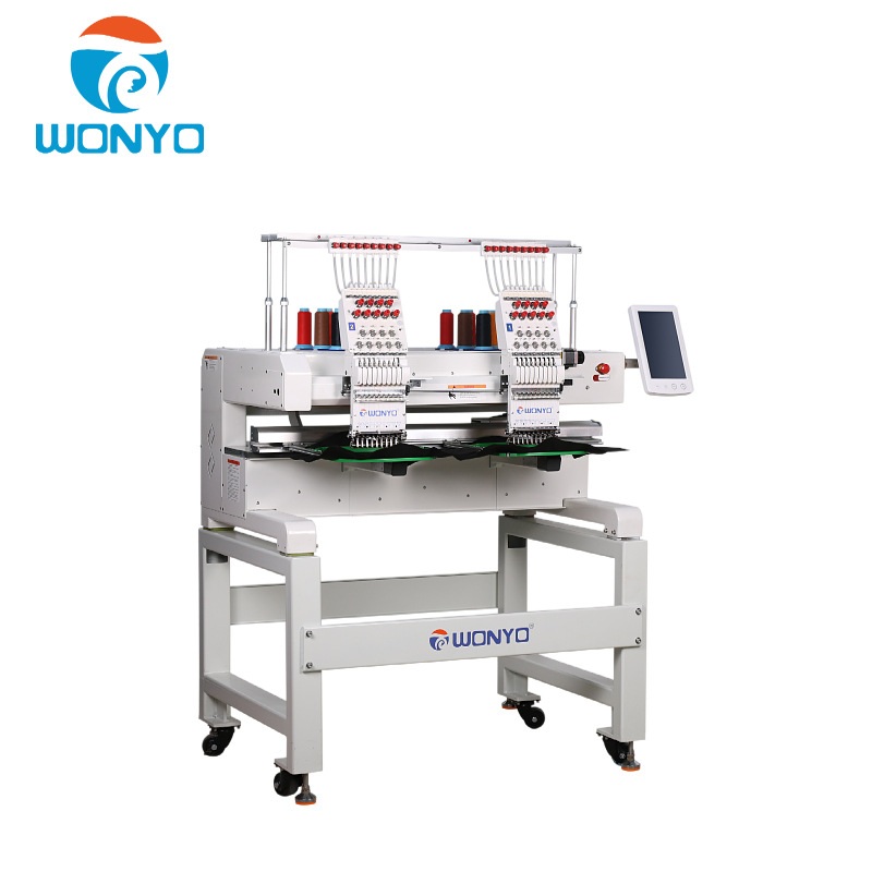 全新双头电脑绣花机 多功能成品帽子绣花机小型家用2头自动帽绣机