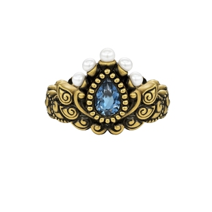 MONOLOGUE独白北纬三十度复古黄金托帕石珍珠戒指MRV90新年礼物