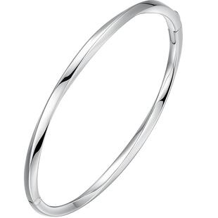 明牌珠宝铂金PT950手镯 白金追光搭扣开口女士镯百搭手饰BFI0014