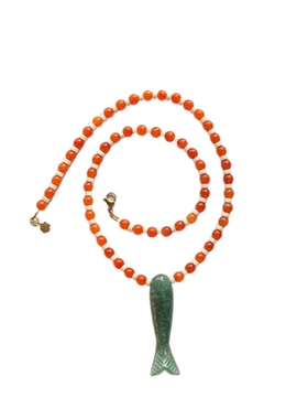 天然石小鱼串珠项链ins博主同款