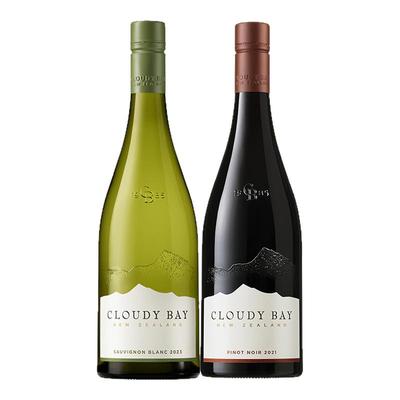 CloudyBay云雾之湾长相思白黑品乐红葡萄酒双支组合装