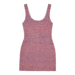 新年 CRUSH Collection2025年早秋新款多彩珠片花呢U领无袖连衣裙