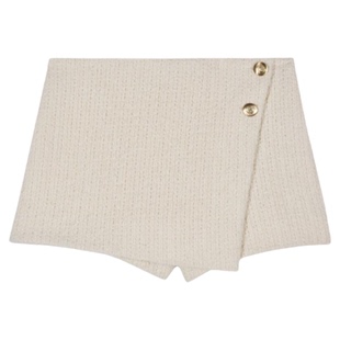 bash冬季小香风千金裙裤提花羊毛混纺气质短裤女款裤子1H23JAVA