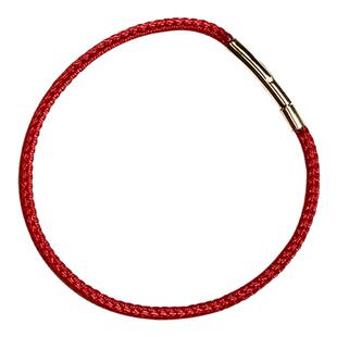 洪菁手作 2.5mm八股编本命年红绳串珠手串黄金玉石手链