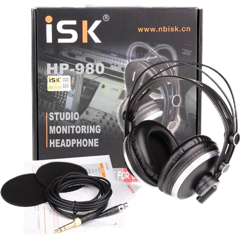 ISK HP-980全封闭耳机头戴式专业录音棚主播直播声卡专用有线耳麦