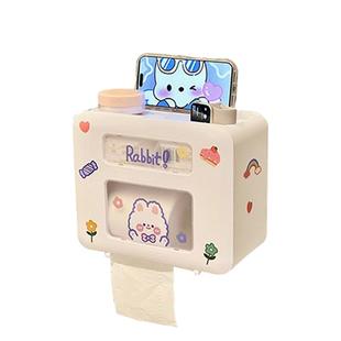 浴室壁挂纸巾盒多层卫生间墙上置物架化妆品收纳盒两用卷纸抽纸盒