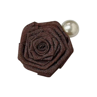 干枯玫瑰花朵珍珠发夹女侧边刘海夹前额碎发鸭嘴夹高级感气质发饰