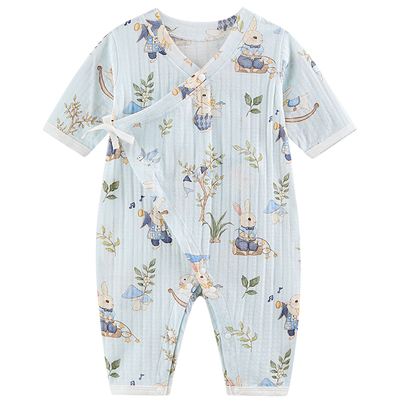 7分袖长裤空调房护肚连体衣