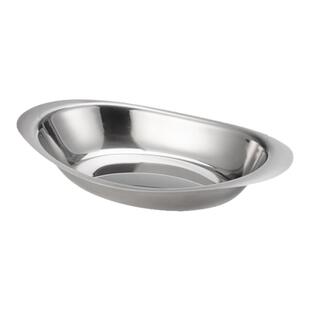 日本进口304不锈钢餐盘意大利面咖喱饭盘椭圆深盘家用轻奢餐盘