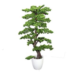 仿真植物盆栽迎客松客厅玄关摆件大型绿植室内装饰假树花景幸福树