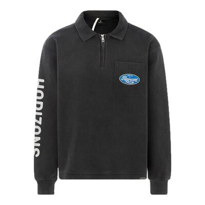 REPRESENT 棉质做旧字母印花男士半拉链翻领卫衣