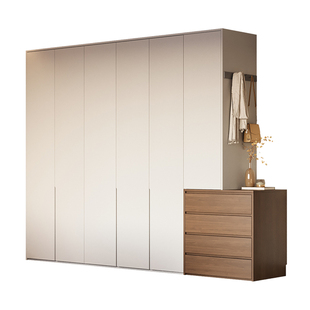 2026新款爆款奶油风带斗柜衣柜家用卧室组合成品柜子一门到顶储物