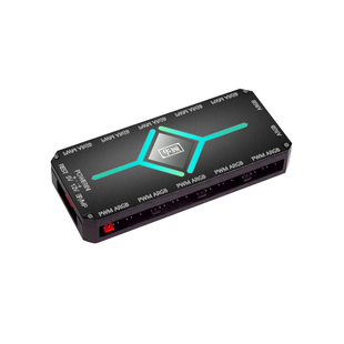 电脑ARGB机箱风扇灯光控制器棱镜流光5V3针神光同步PWM温控集线器