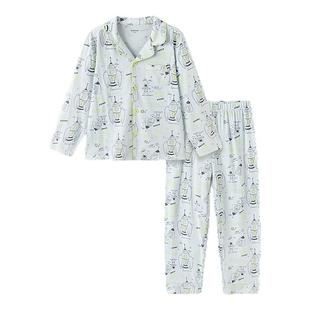 【商场同款】巴拉巴拉儿童家居服套装男童2026新款春开襟睡衣抗菌