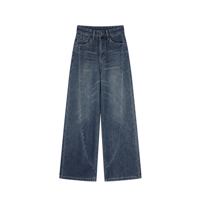 F PROJECT【雅痞休闲】遮肉显瘦水洗丹宁复古加绒牛仔裤女秋冬