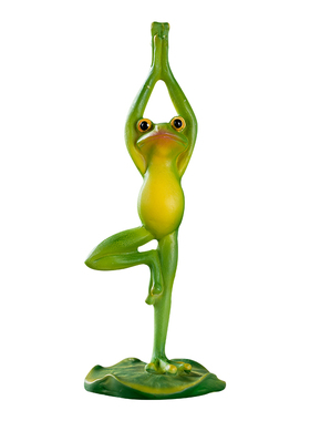 可爱瑜伽青蛙摆件家居客厅装饰品