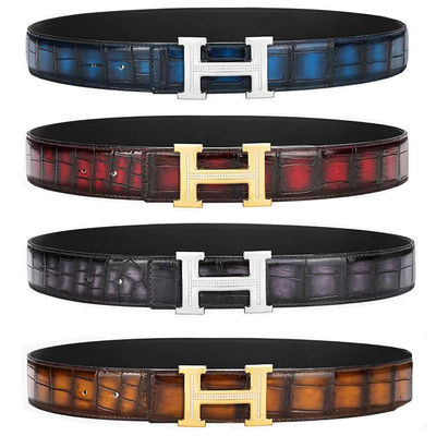 纯正擦色尼罗鳄鱼皮腰带男女皮带手工肚皮竹节加长不拼接定制礼物