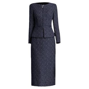 埃伦洋气小香风假两件连衣裙2025秋冬新款气质优雅妈妈减龄打底裙