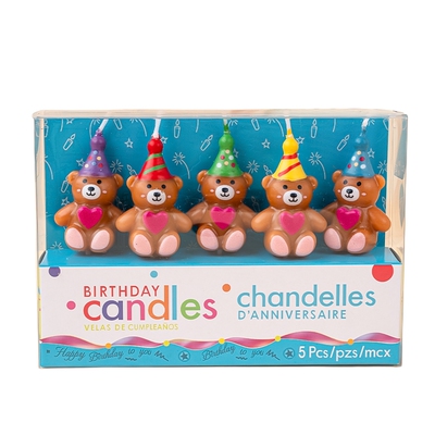 韩国INS风派对生日帽小熊蜡烛