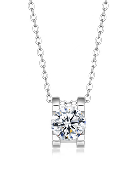 莫桑钻s925银锁骨链女简约项链