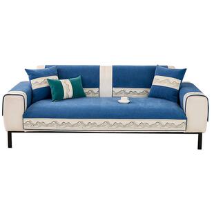 新款中式防滑沙发垫四季通用实木沙发垫布艺座垫子雪尼尔沙发套罩