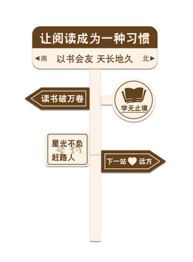 博尼亚图书角立体墙贴