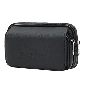 夏天真皮手机腰包男式穿皮带横款工地干活牛皮工作用多功能手机包