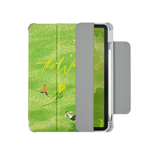 Ufology原创绿色插画ipadair4/5保护套ipadpro2024壳2021双面2022磁吸air6平板壳mini6风筝9代air3春天ipad10