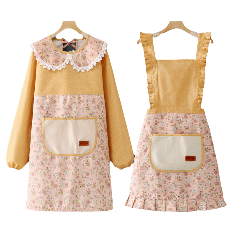 长袖纯棉罩衣工作服女