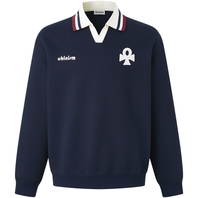 CHINISM赤尘撞色海鸥领卫衣