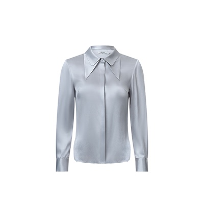 ASDALIO重磅真丝银色衬衫