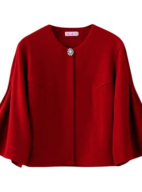 洋气妈妈装高端礼服小披肩旗袍裙子外搭开衫秋冬季短外套婚宴上衣