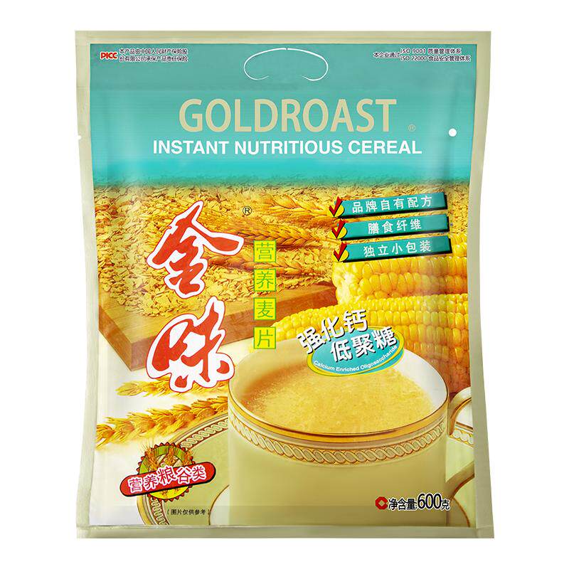 金味冲饮麦片强化钙低聚糖营养麦片600g*1袋早餐即食速溶代餐燕麦