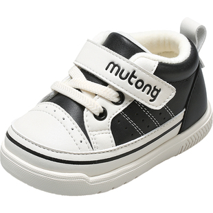 牧童婴儿学步鞋冬季男童软底宝宝鞋加绒加厚保暖机能女童走路鞋子