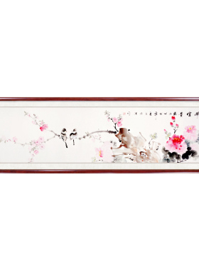 牡丹花纯手绘真迹卧室床头国画