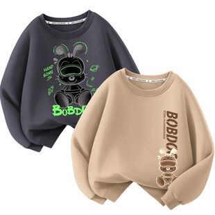 巴布豆男童卫衣春秋款2026新款儿童时髦长袖t恤薄款上衣中大童装