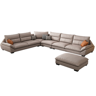 法莎蒂简约现代科技布沙发大户型客厅整装可拆洗U型布艺沙发组合