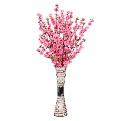 仿真桃花枝长短枝家居装饰假花