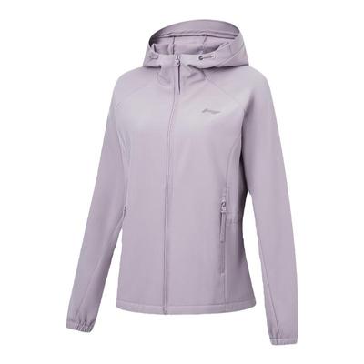 李宁保暖外套女款户外连帽防泼水