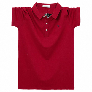 薄新款高棉翻领短袖T恤男士加肥加大码轻商务刺绣肥佬透气POLO衫