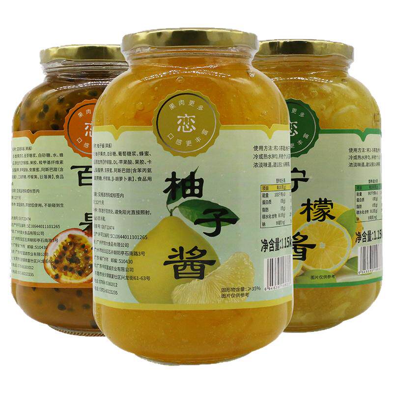 蜂蜜柚子茶瓶装百香果柠檬1150g