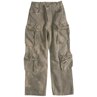 多口袋抽绳男士潮牌直筒工装裤