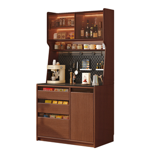 实木餐边柜茶水柜靠墙一体储物柜客厅柜子置物柜橱柜家用厨房边柜