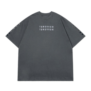 夏季纯棉刺绣潮流短袖T恤男女款宽松美式休闲青少年男装上衣半袖