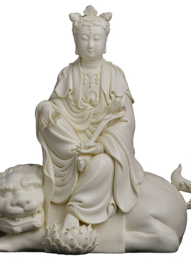 陶瓷文殊菩萨佛像书房艺术摆件