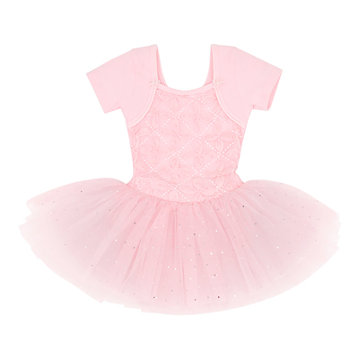 夏季纯棉短袖练功芭蕾舞裙演出服