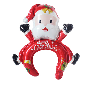 圣诞节头饰头箍气球幼儿园儿童节日发箍礼物装饰布置场景拍照道具